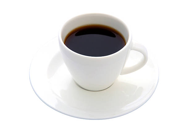 espresso filiżanka kawy na białym tle - coffee cup black coffee isolated zdjęcia i obrazy z banku zdjęć