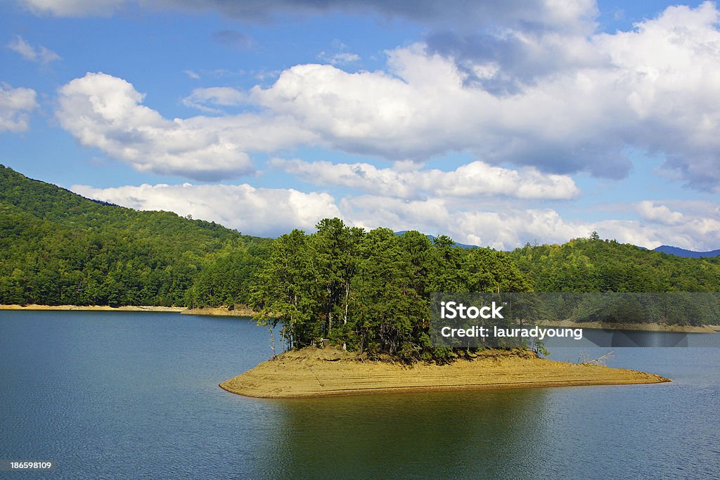Fontana vista para o Lago da represa - Foto de stock de Carolina do Norte - Estado dos EUA royalty-free