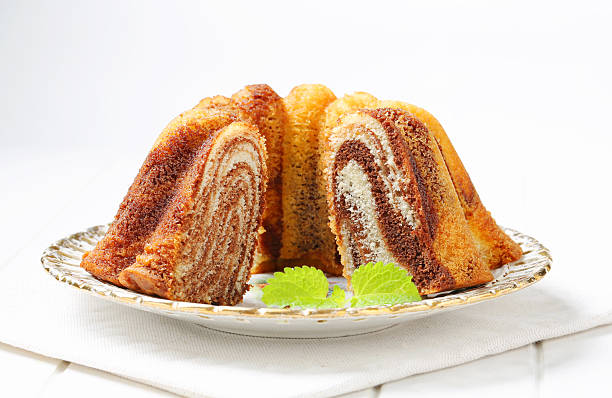 istock Slices of marble cake on a plate 186599989