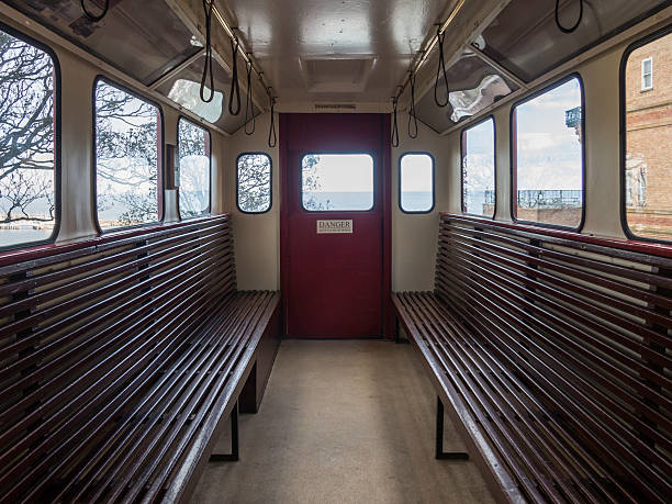 Interior of Funicular Tram, Scarborough, England.