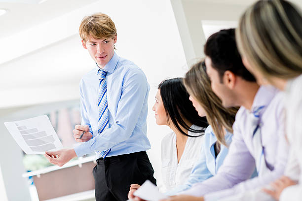 istock Businesspeople in a meeting 186600456