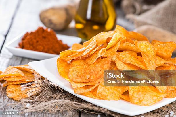 Potato Chips With Fresh Ingredients Stock Photo - Download Image Now - Appetizer, Bowl, Close-up