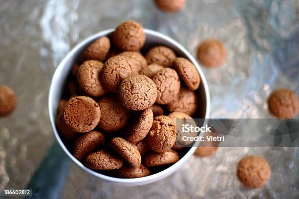 Amaretti Cookies Stock Photo - Download Image Now - Biscotti, Bowl, Brown