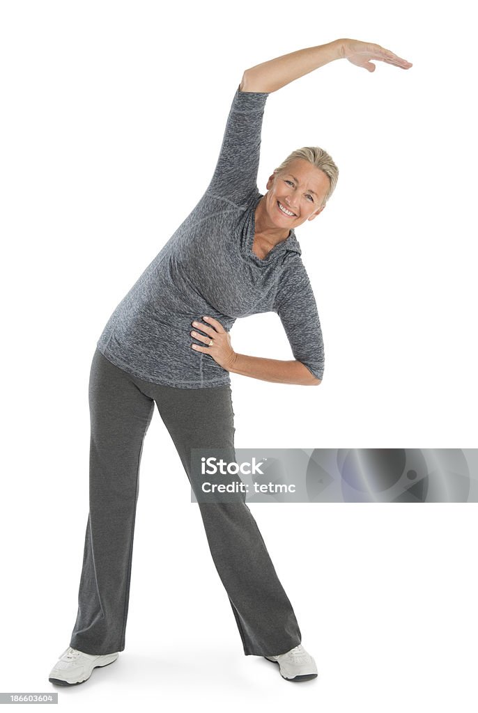 Happy Senior mujer ejercicio - Foto de stock de Ejercicio físico libre de derechos