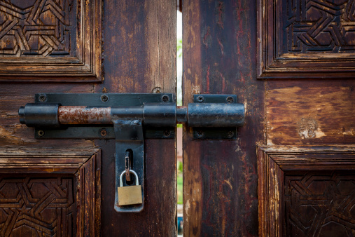 old door lock with key