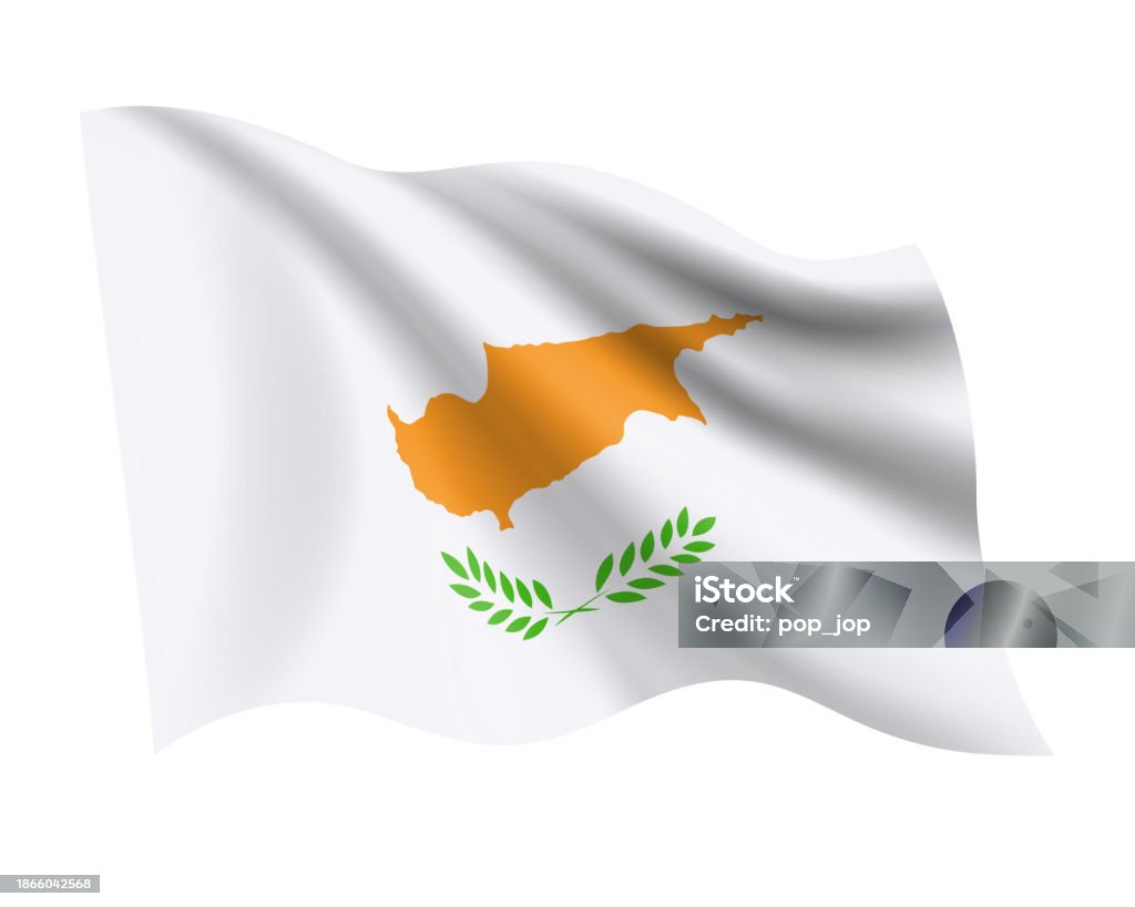 Cyprus Vector Waving Realistic Flag Flag Of Cyprus Isolated On White Cyprus Vector Waving Realistic Flag Flag Of Cyprus Isolated On White