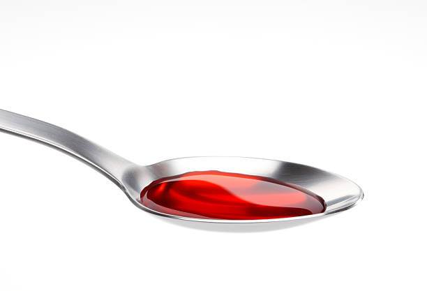istock A spoonful of cough syrup on a white background 186604474