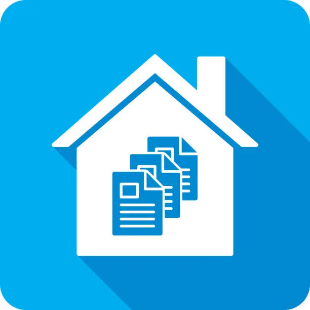 Vector illustration of House Documents Icon Silhouette