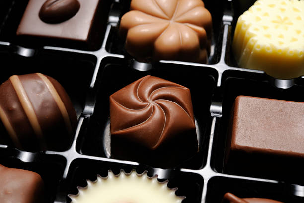 istock Close-up shot of chocolates in box 186607426