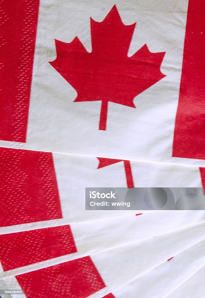 Canadian Flags-  Background Many napkins made to look like Canada's flag... the Maple Leaf. Good Canada Day background. Canadian Flag Stock Photo