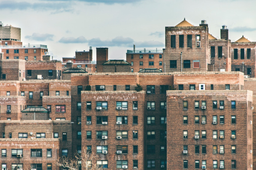 Manhattan apartment buildings.