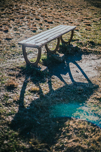 Park benches and shadows