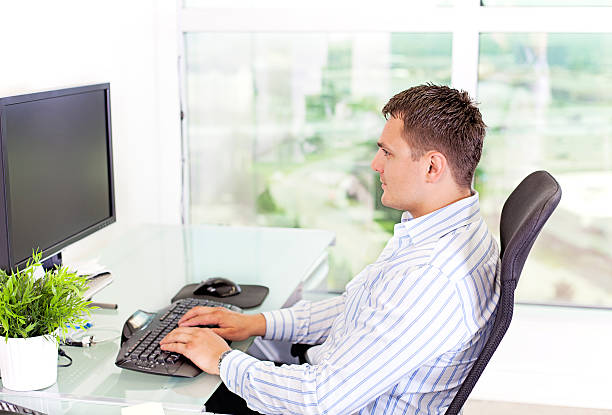 istock Business person at his desk 186610331