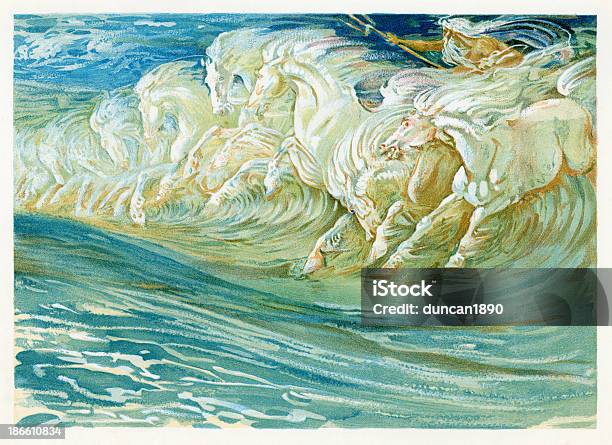 Vetores de Cavalos Neptunes e mais imagens de Cavalo - Família do cavalo - Cavalo - Família do cavalo, Mitologia Grega, Arte