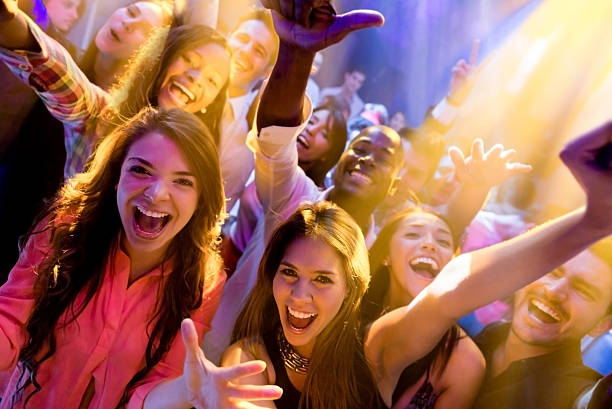 istock Happy group clubbing 186613602