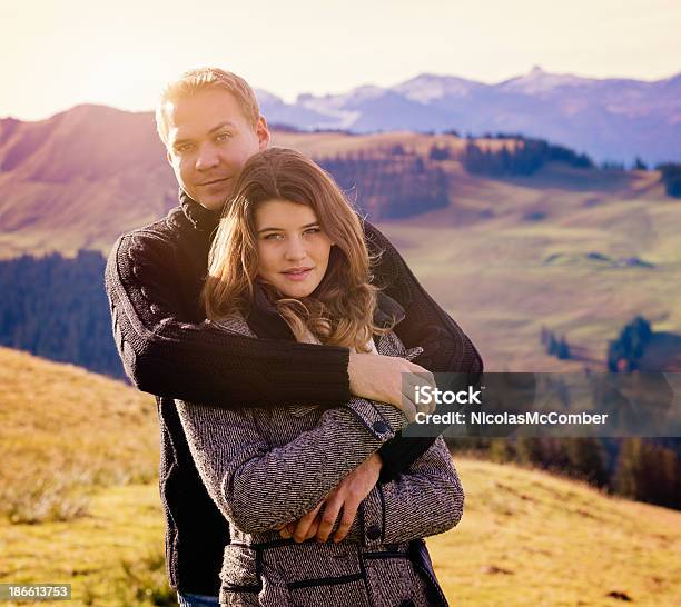 Romance In The Swiss Alps Stock Photo - Download Image Now - 20-29 Years, Adult, Adults Only