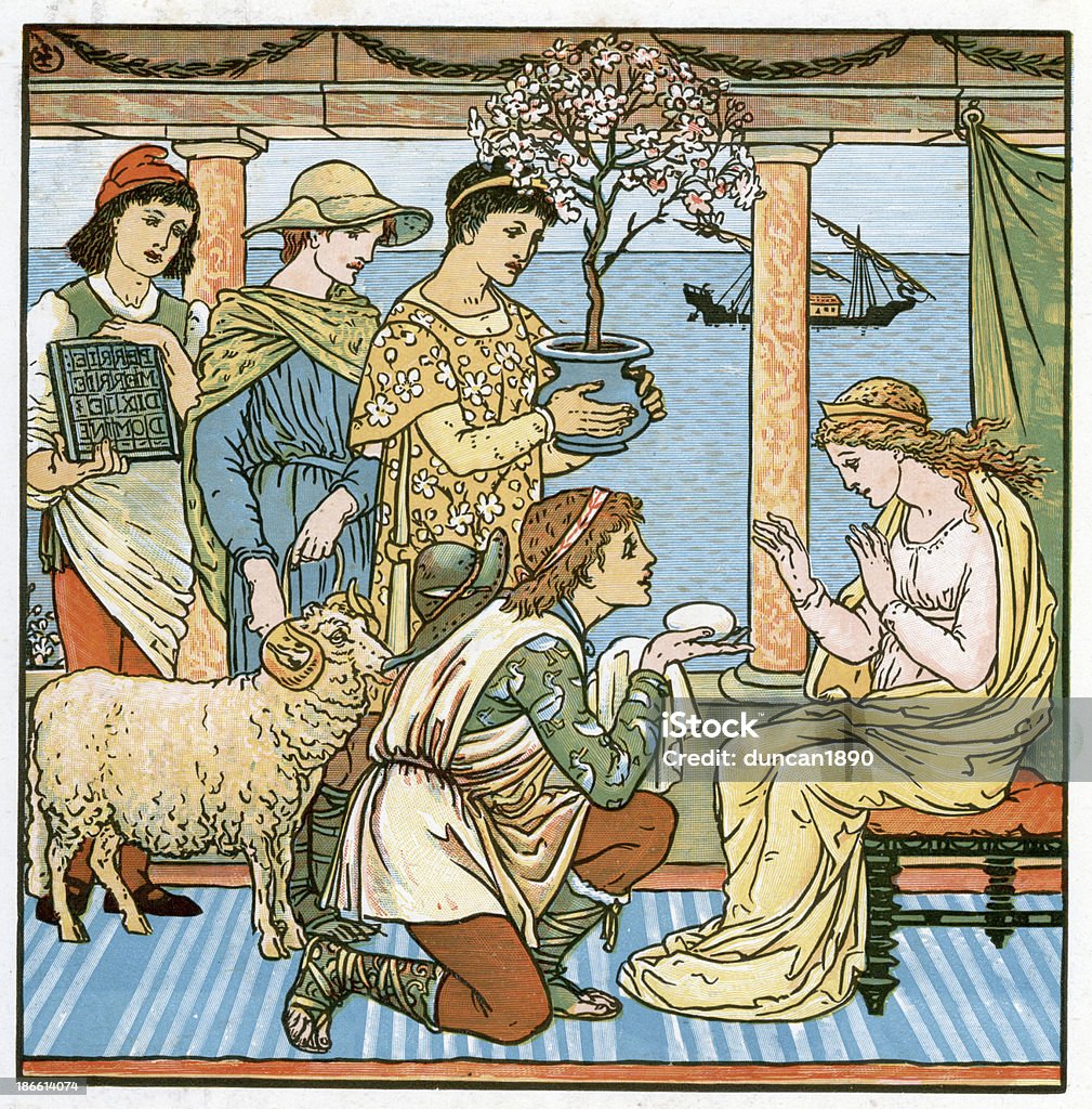 Prezenty dla Princess - Zbiór ilustracji royalty-free (Walter Crane)