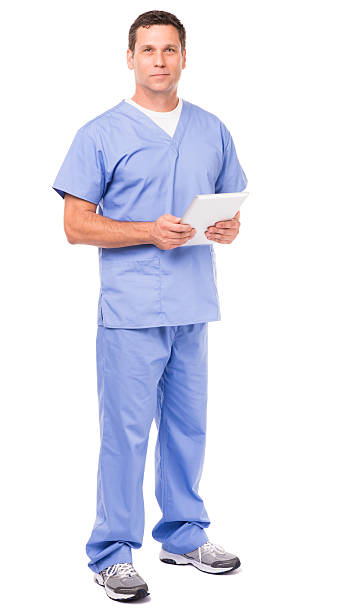 istock Male Doctor Nurse Isolated on White Background 186614857