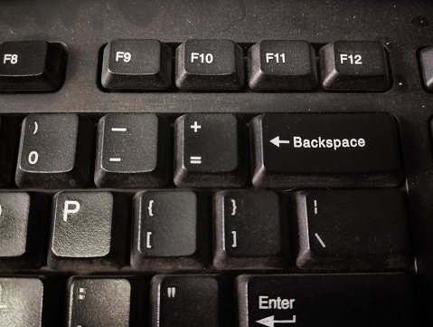 the backspace key on the keyboard is black