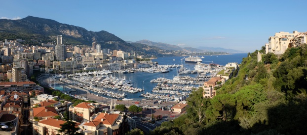 Monaco city and harbor panorama