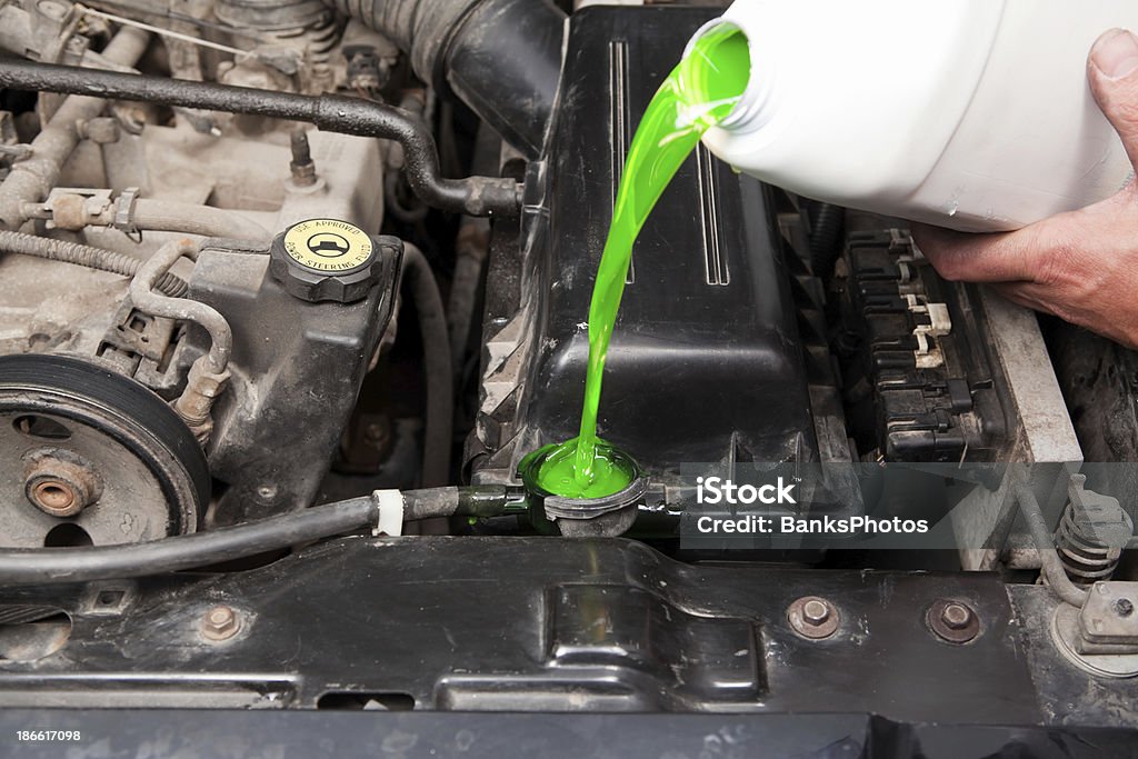 Rembourrage véhicule Radiateur avec Antifreeze - Photo de Liquide de refroidissement libre de droits