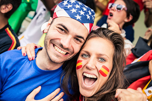 istock USA and Spain fans together 186617398