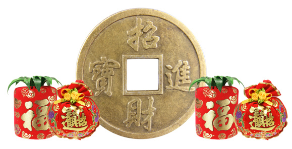 Chinese New Year Decorations on White Background