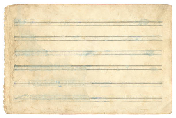 istock Vintage music sheet paper isolated (clipping path included) 186618529