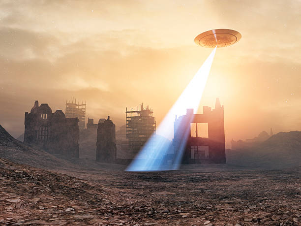 istock Alien UFO destroying the Earth 186618690