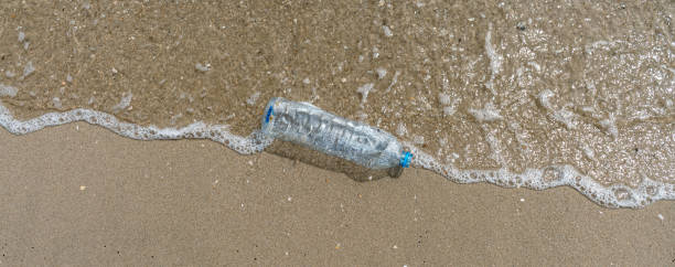 plastic water bottles pollution in ocean. environment concept. - pollution sea toxic waste garbage 뉴스 사진 이미지