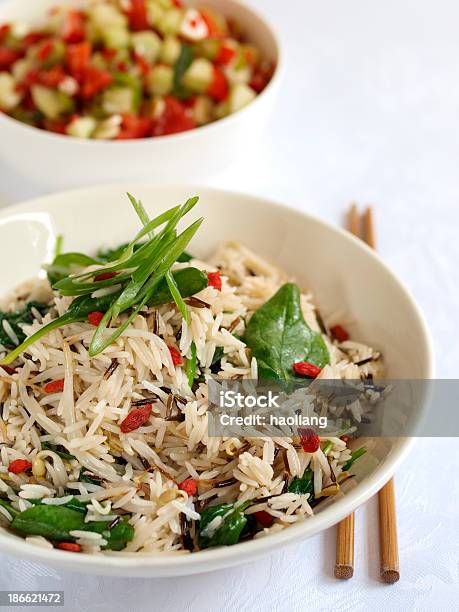 쌀 샐러드 인도 바스마티 쌀에 대한 스톡 사진 및 기타 이미지 - 인도 바스마티 쌀, 쌀 샐러드, 보울