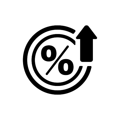 Interest rate hike vector icon illustration
