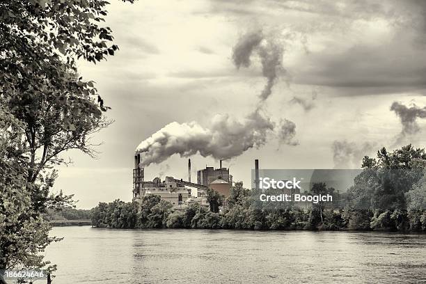 Factory Pollution Stock Photo - Download Image Now - Roanoke Rapids - North Carolina, Factory, Fumes