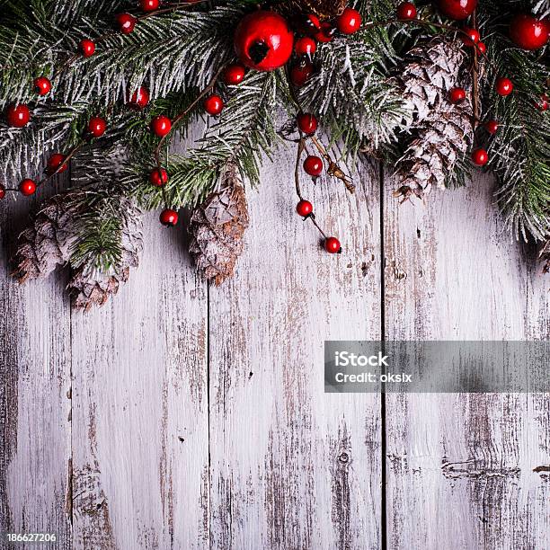 Christmas Border Design Stock Photo - Download Image Now - Backgrounds, Branch - Plant Part, Celebration