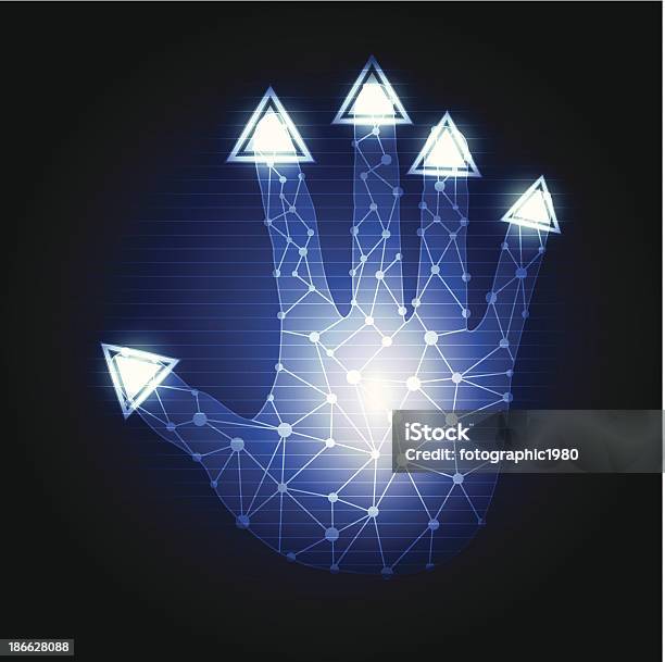Hand Press Triangle Button Stock Illustration - Download Image Now ...