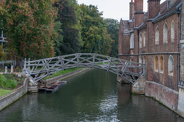 Mathematical Bridge, Cambridge Mathematical Bridge, in Cambridge is a wooden bridge which connects two parts of Queens' College. queens college stock pictures, royalty-free photos & images