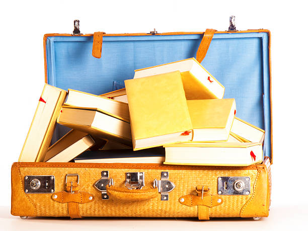travel suitcase full of books