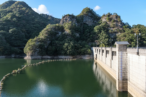Gyoiri Dam located near the center of the Kunisaki Peninsula