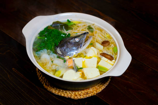 istock Japanese hot pot made with salmon. 1866368551