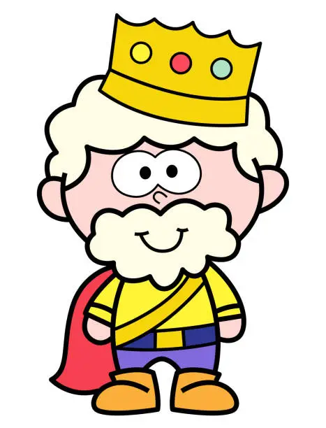 Vector illustration of Cute old king cartoon