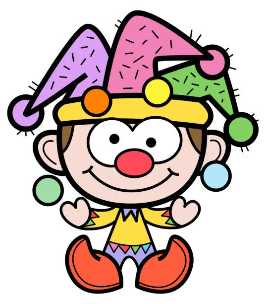 Vector illustration of Funny mardi gras cartoon