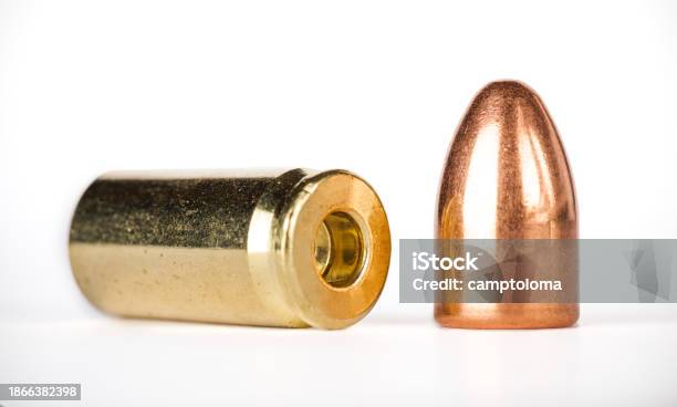 Isolated 45mm Bullet Stock Photo - Download Image Now - Bullet, Number 45,  Ammunition - iStock