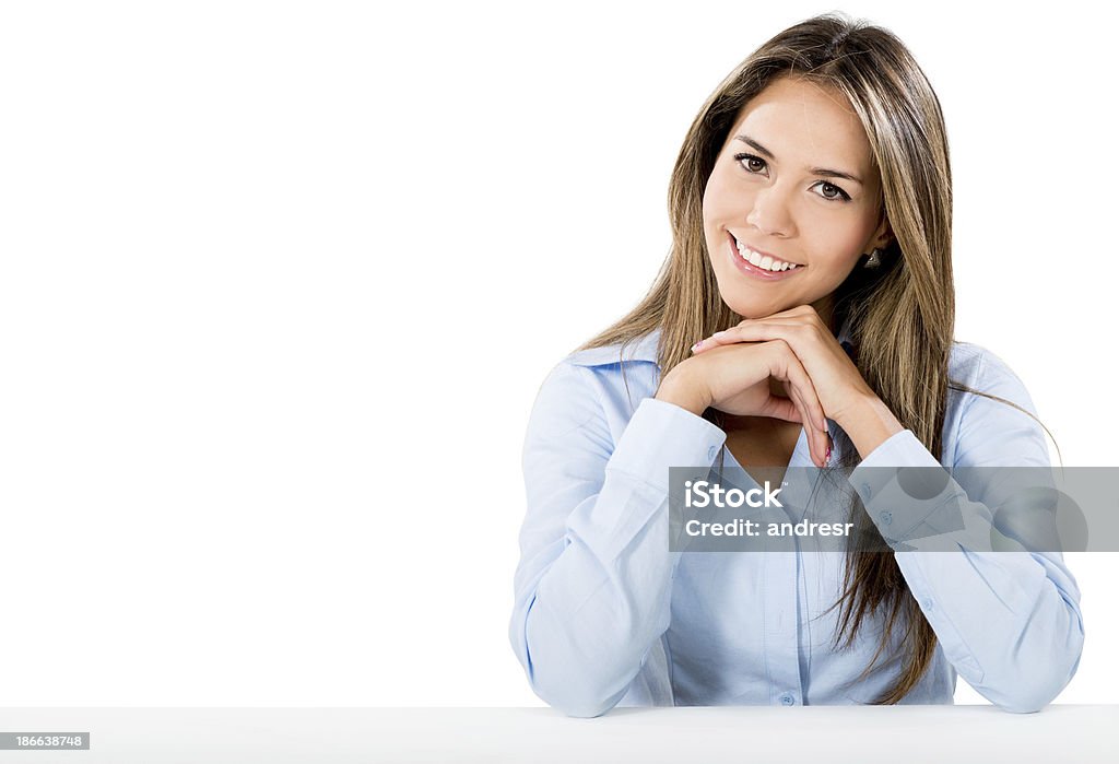 Donna d'affari sorridente - Foto stock royalty-free di Donne