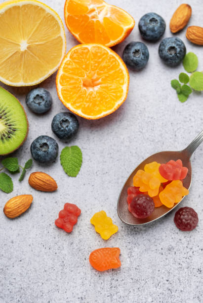 istock Chewable gummy vitamins and fruits 1866416518