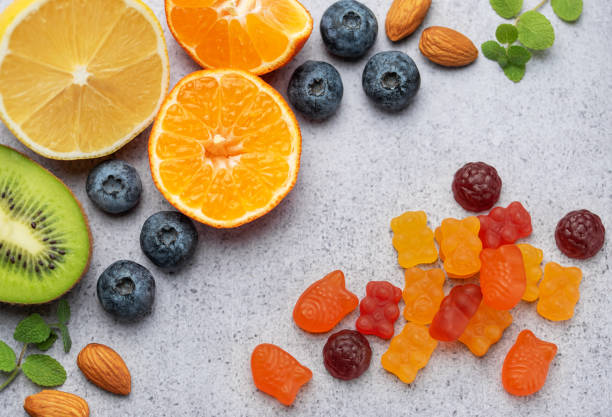 istock Chewable gummy vitamins and fruits 1866416739