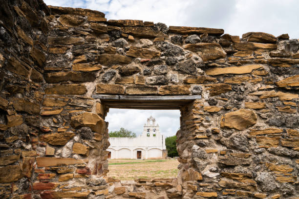istock Window looking out at Mission San Juan 1866440023