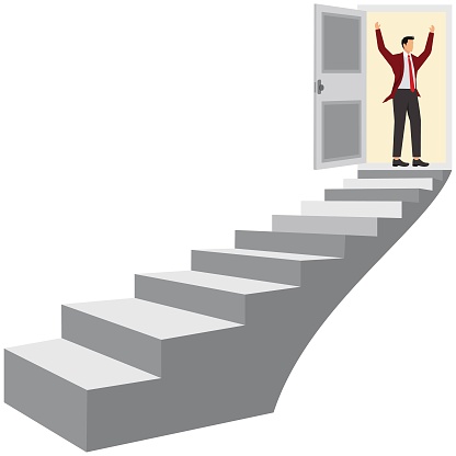 Winning, Arrival,Office,Doorway,Entering,Accessibility, Businessman