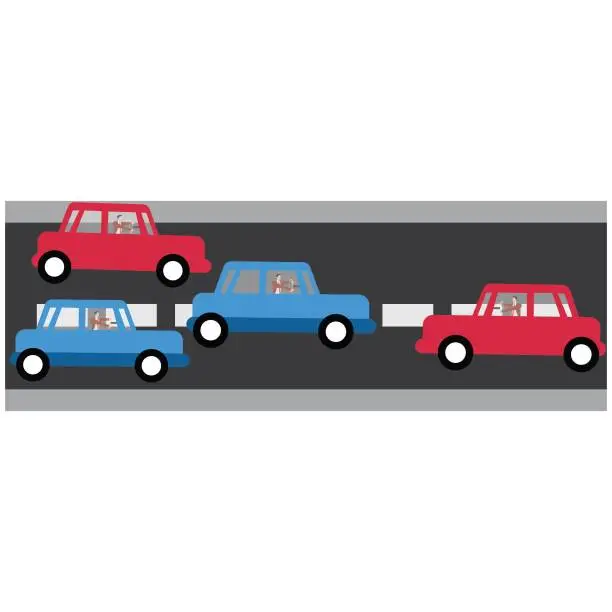 Vector illustration of Traffic jam, Car, Traffic Jam, Road, Highway, Speed,Businessman