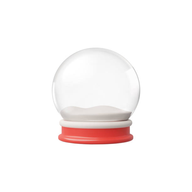 istock Empty 3d Christmas snow globe with a clear dome and classic red base, holiday decor. 1866515686