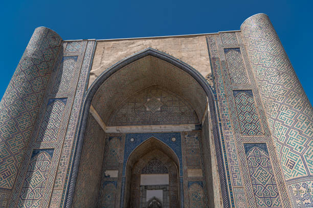 istock Bibi-Khanym Mosque in Samarkand, Uzbekistan. Blue sky with copy space for text 1866541903